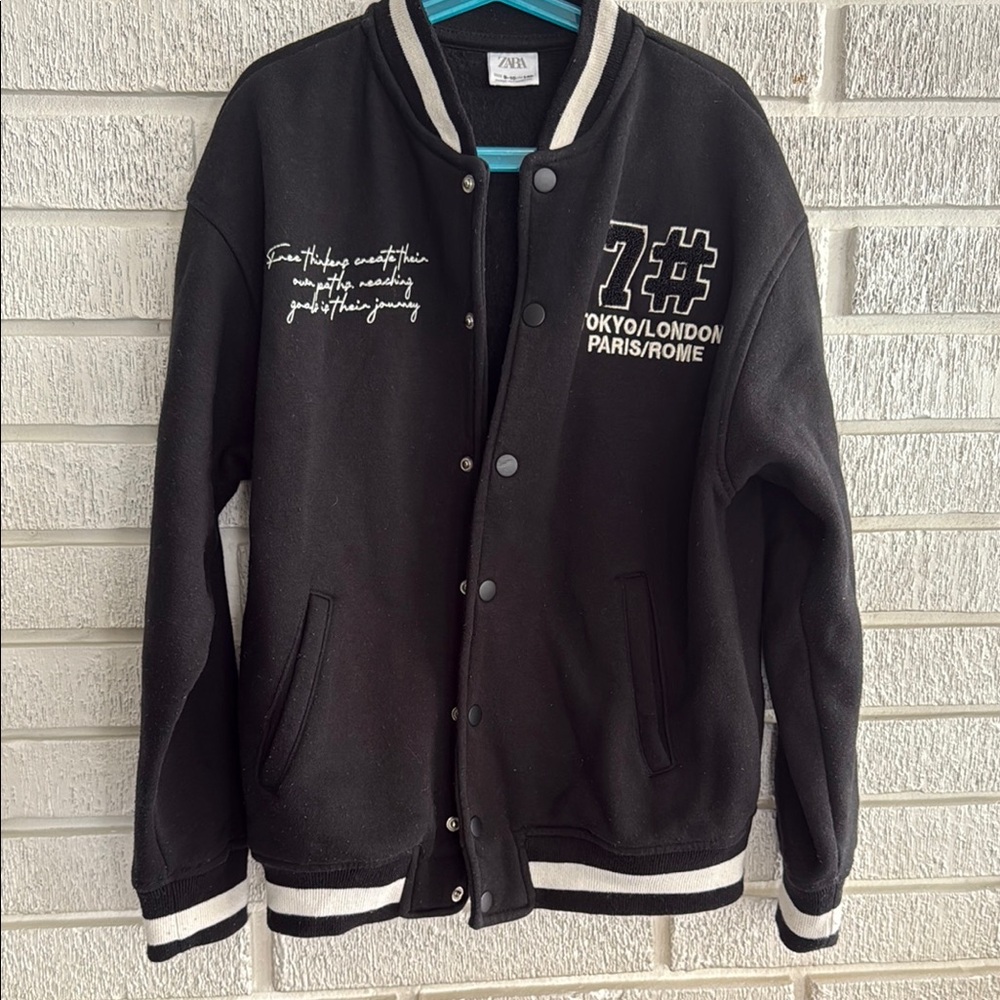 Zara Black Varsity Jacket